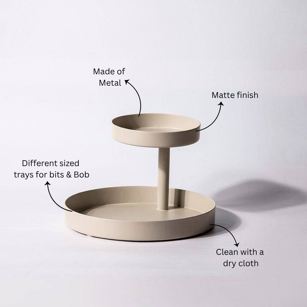 Ivy 2-Tier Tray - Taupe