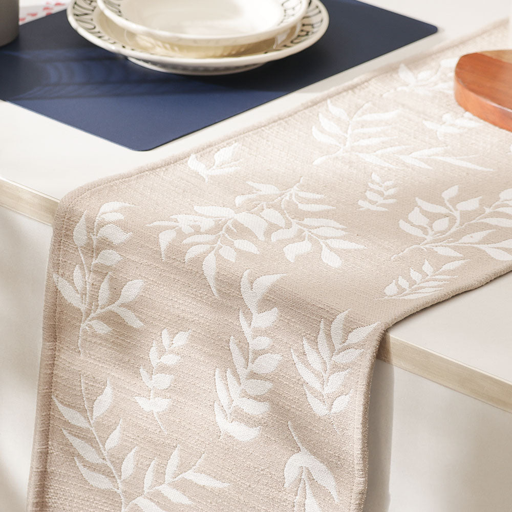 Ivy Vine Table Runner - White Greige