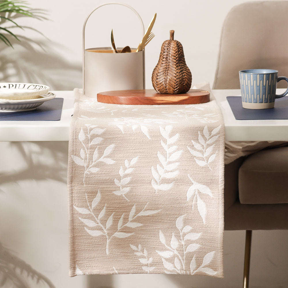 Ivy Vine Table Runner - White Greige