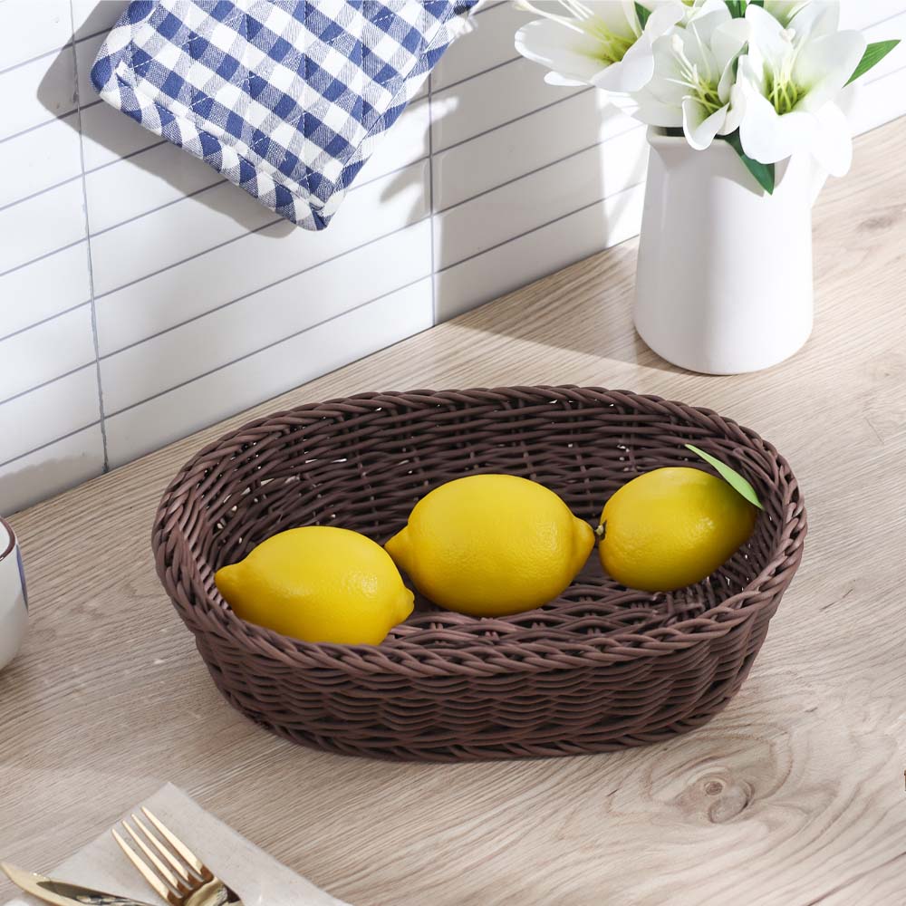 Jada Oval Basket Medium - Dark Brown