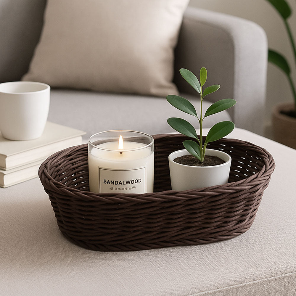 Jada Oval Basket Medium - Dark Brown