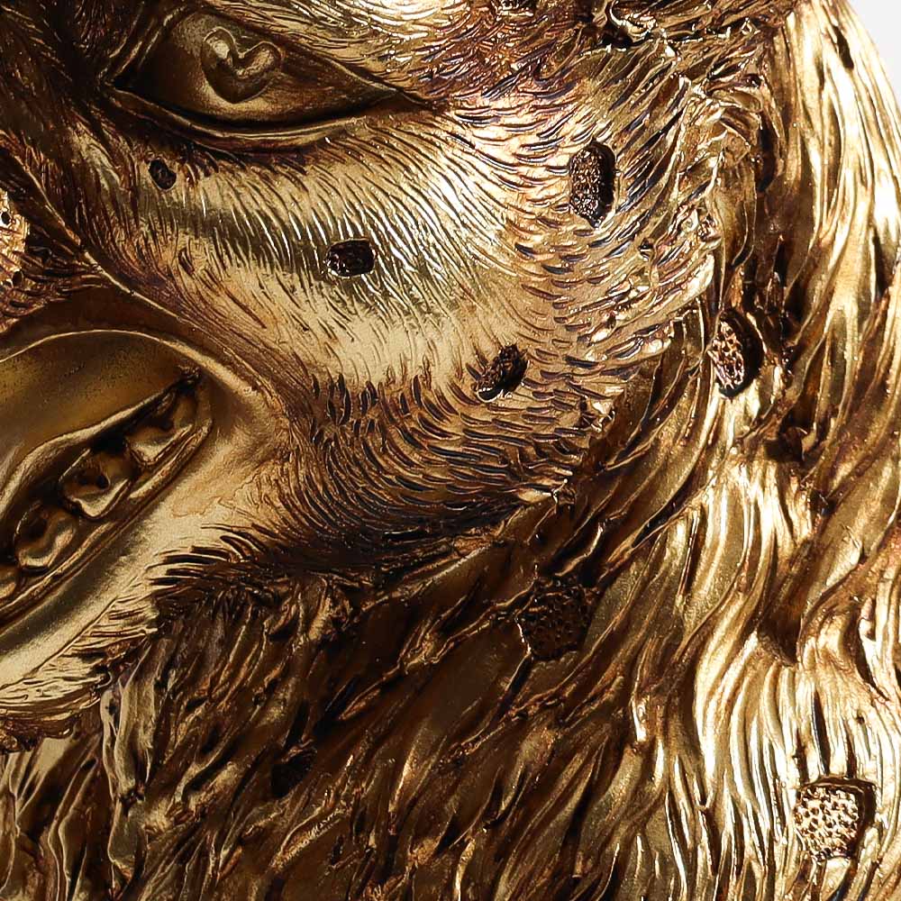 Lux Jaguar Head Bookends, Set of 2 - Gold