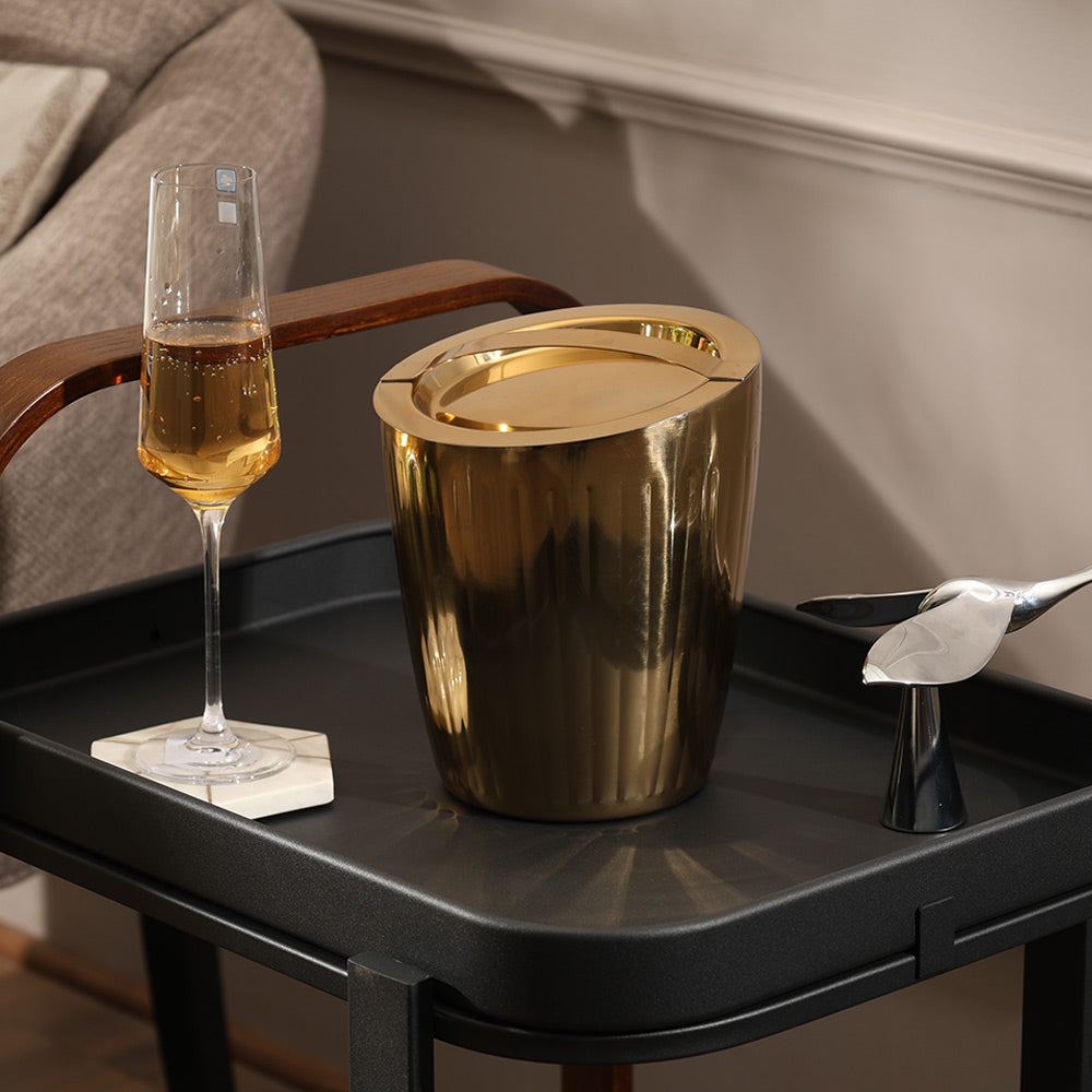 Janus Double-Walled Ice Bucket with Lid - Gold