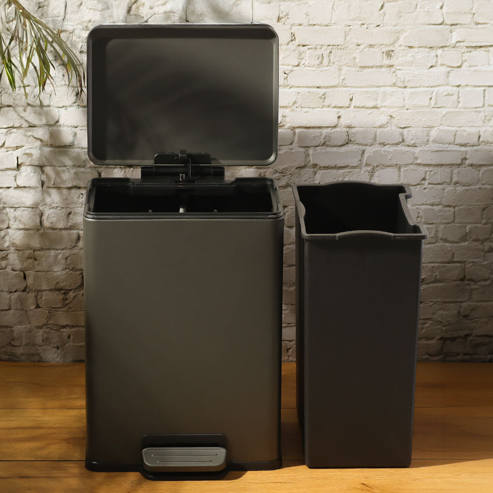 Jasper Rectangular Pedal Bin 12L - Dark Grey