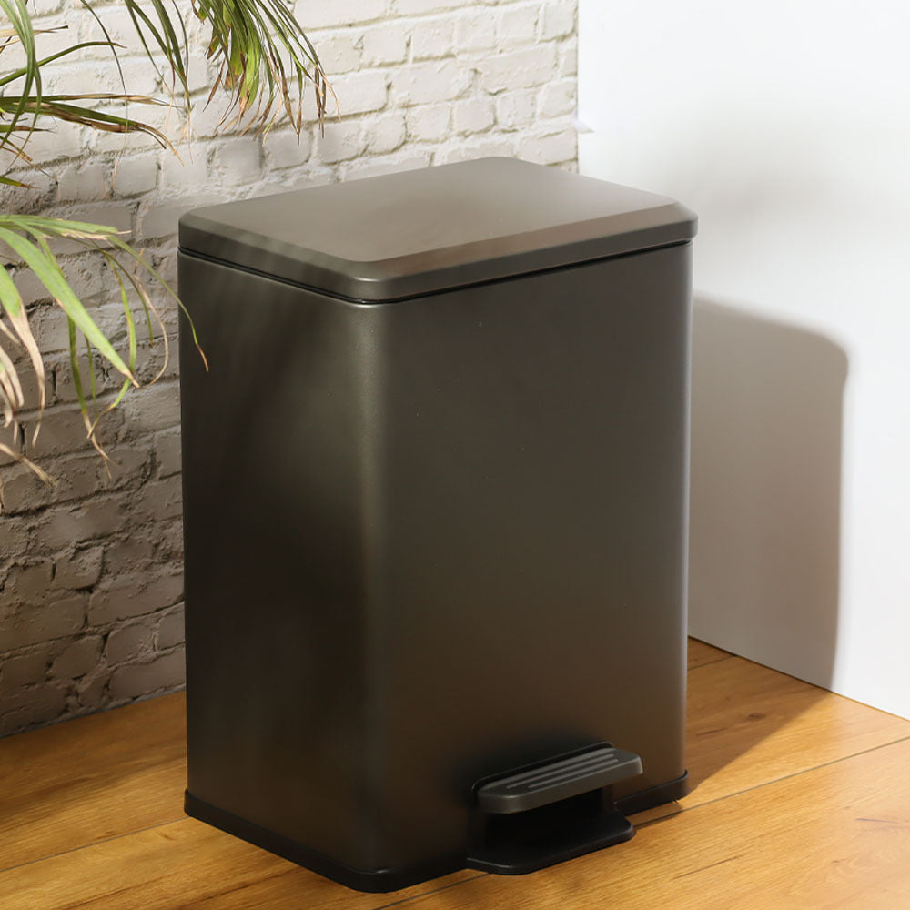 Jasper Rectangular Pedal Bin 12L - Dark Grey