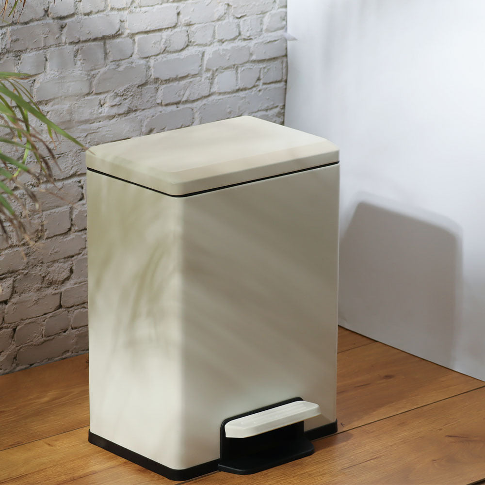 Jasper Rectangular Pedal Bin 7L - White