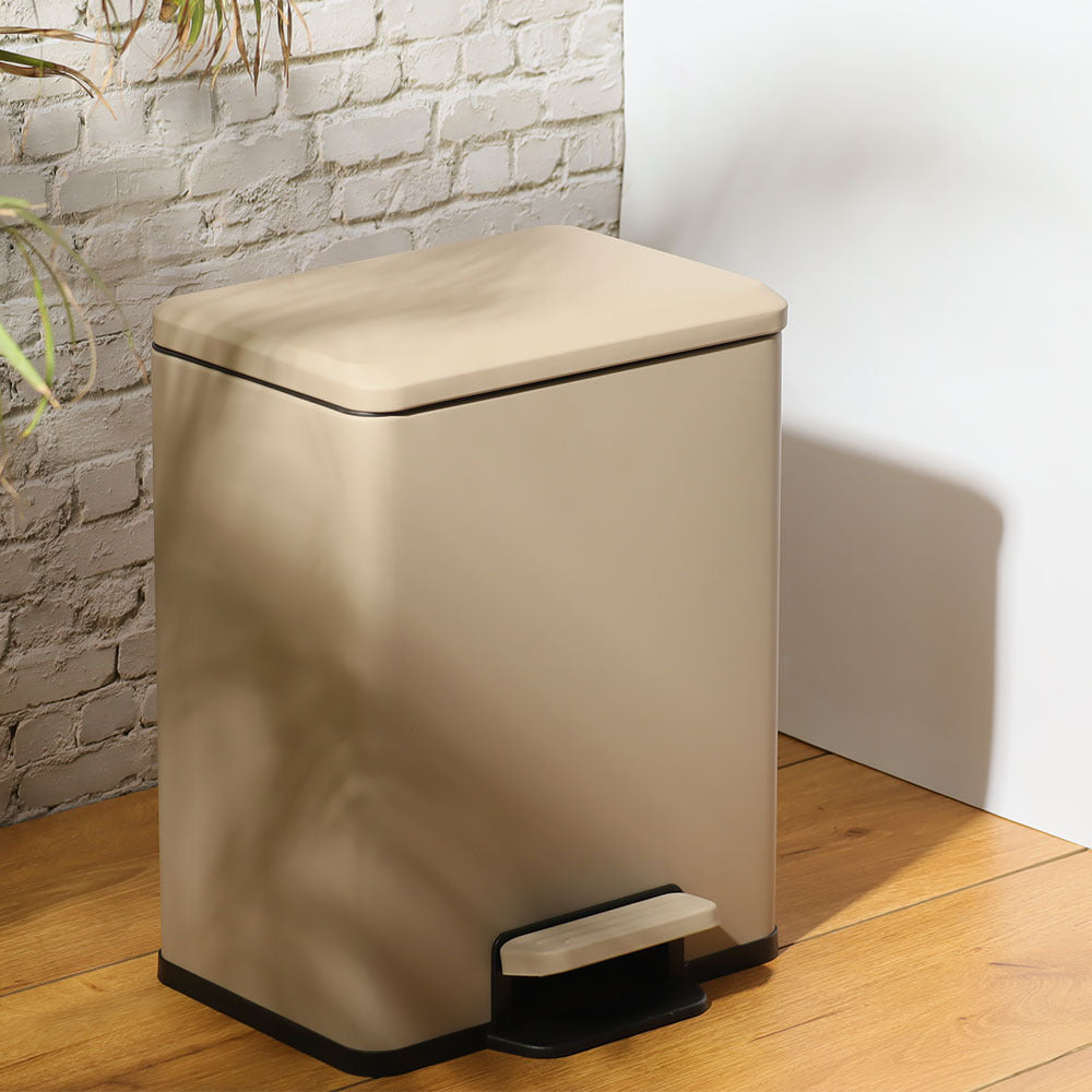 Jasper Rectangular Pedal Bin 9L - Taupe