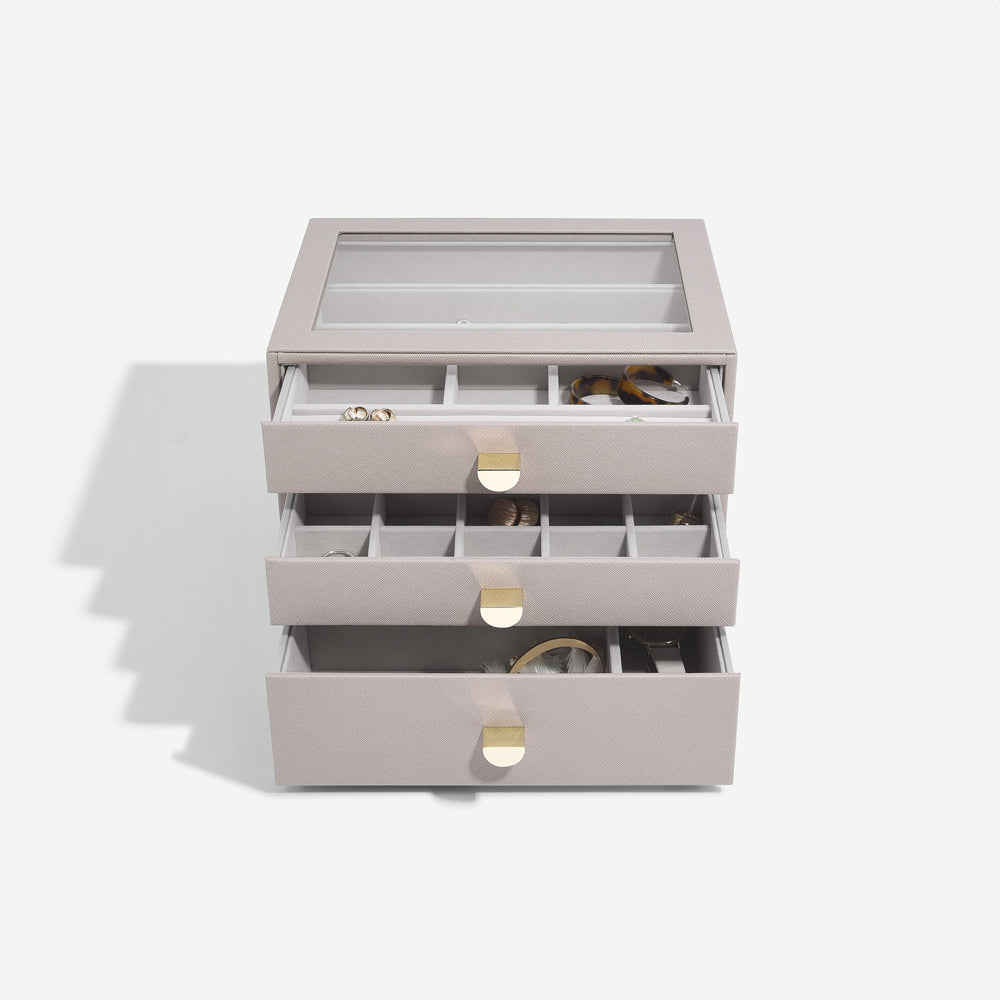 Jewellery Box Triple Drawers Medium - Taupe