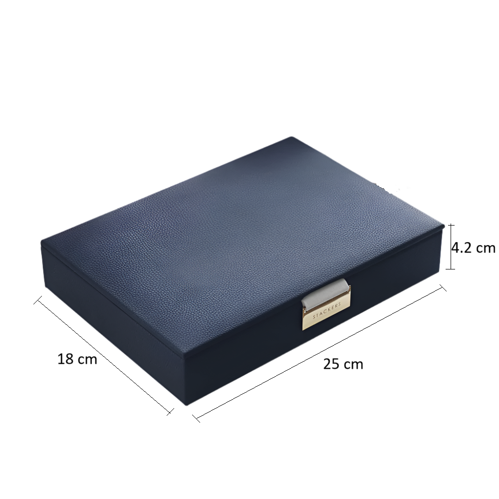 Jewellery Box with Lid Medium - Navy Blue