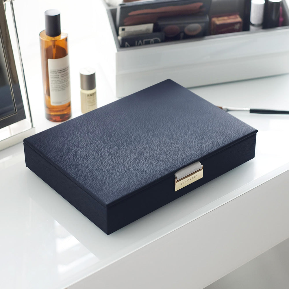 Jewellery Box with Lid Medium - Navy Blue
