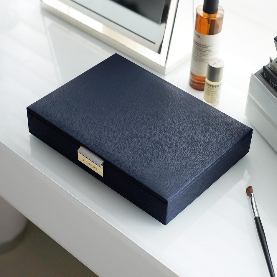 Jewellery Box with Lid Medium - Navy Blue