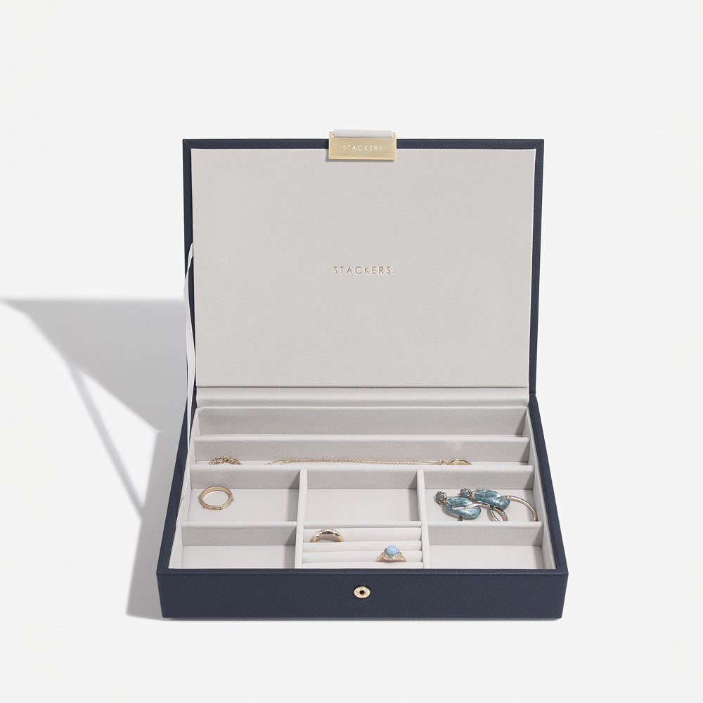 Jewellery Box with Lid Medium - Navy Blue