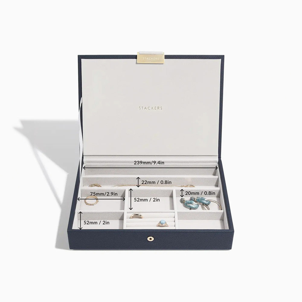 Jewellery Box with Lid Medium - Navy Blue