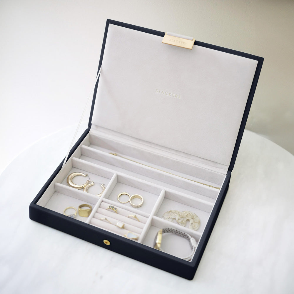 Jewellery Box with Lid Medium - Navy Blue