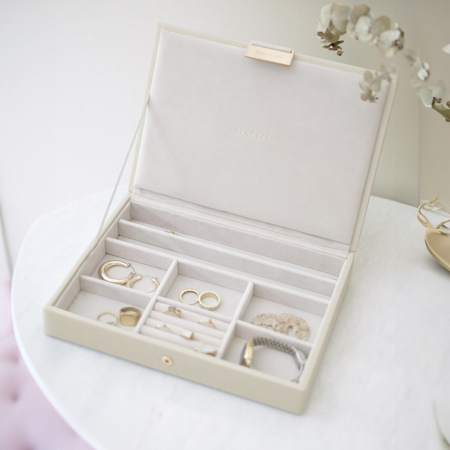 Jewellery Box with Lid Medium - Oatmeal