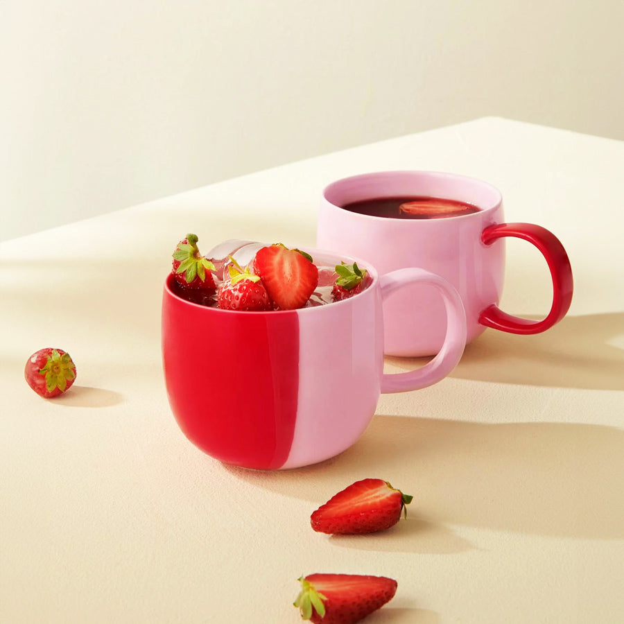 Joy Coffee Mug - Pink Red