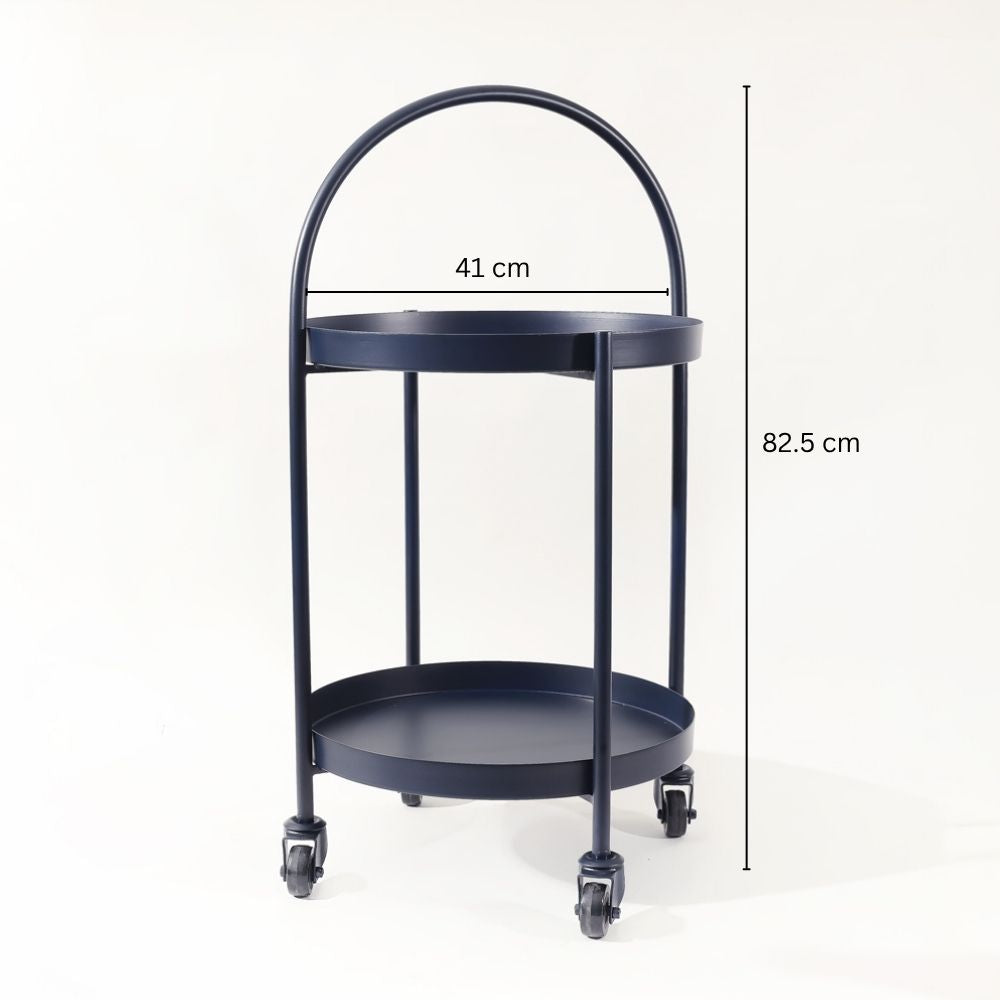 Jude Tiered Metal Multi-Purpose Trolley - Ink Blue