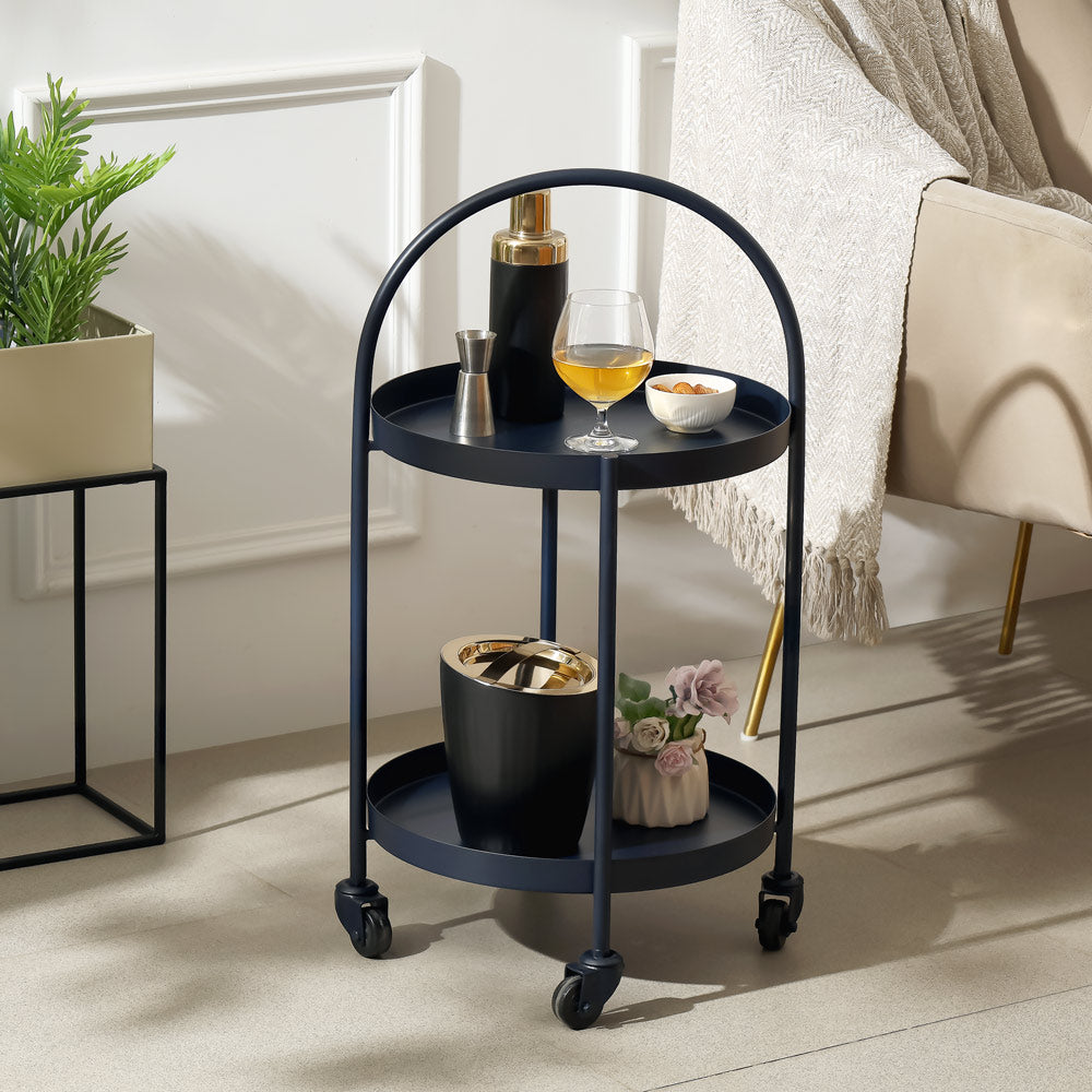 Jude Tiered Metal Multi-Purpose Trolley - Ink Blue