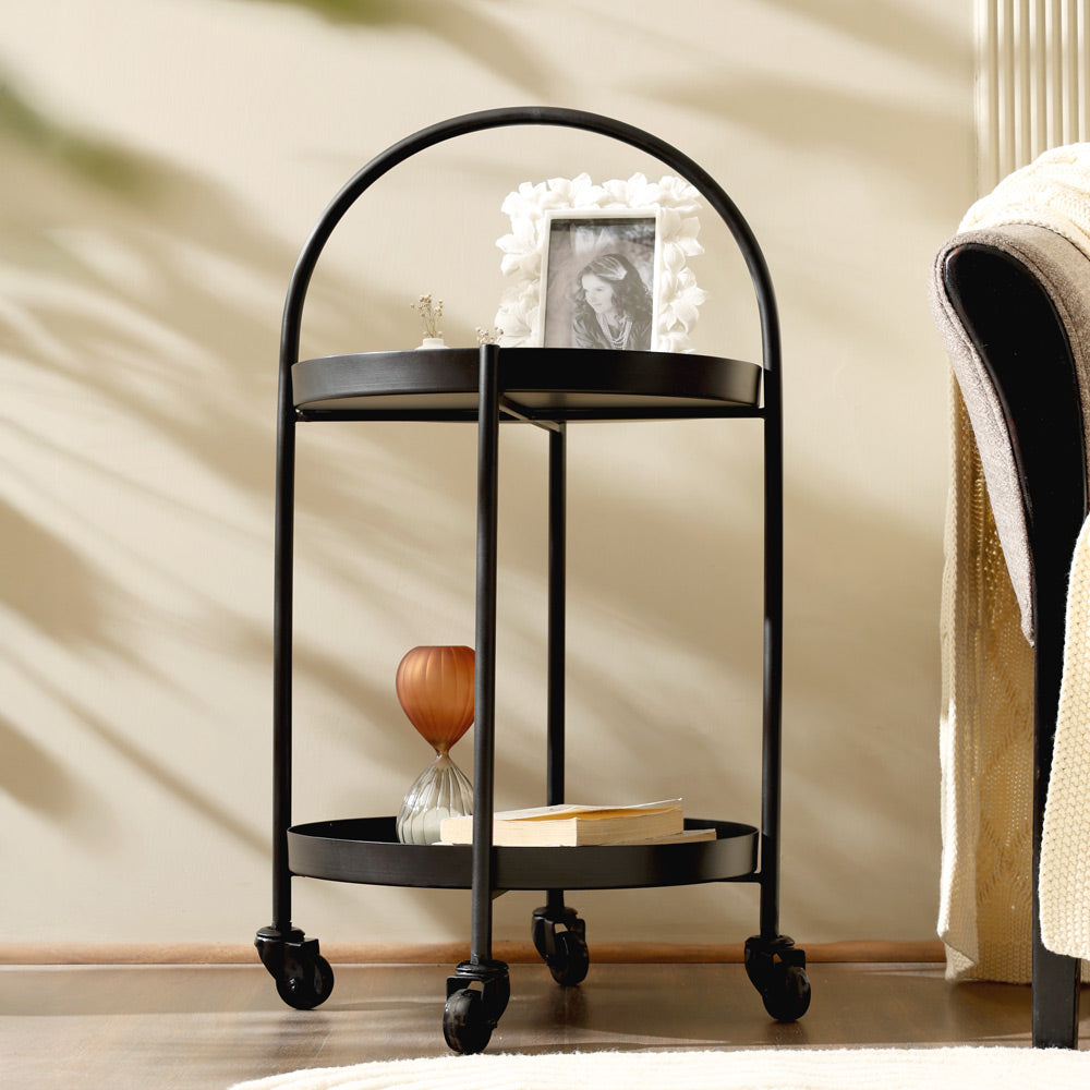 Jude Tiered Metal Multi-Purpose Trolley - Black