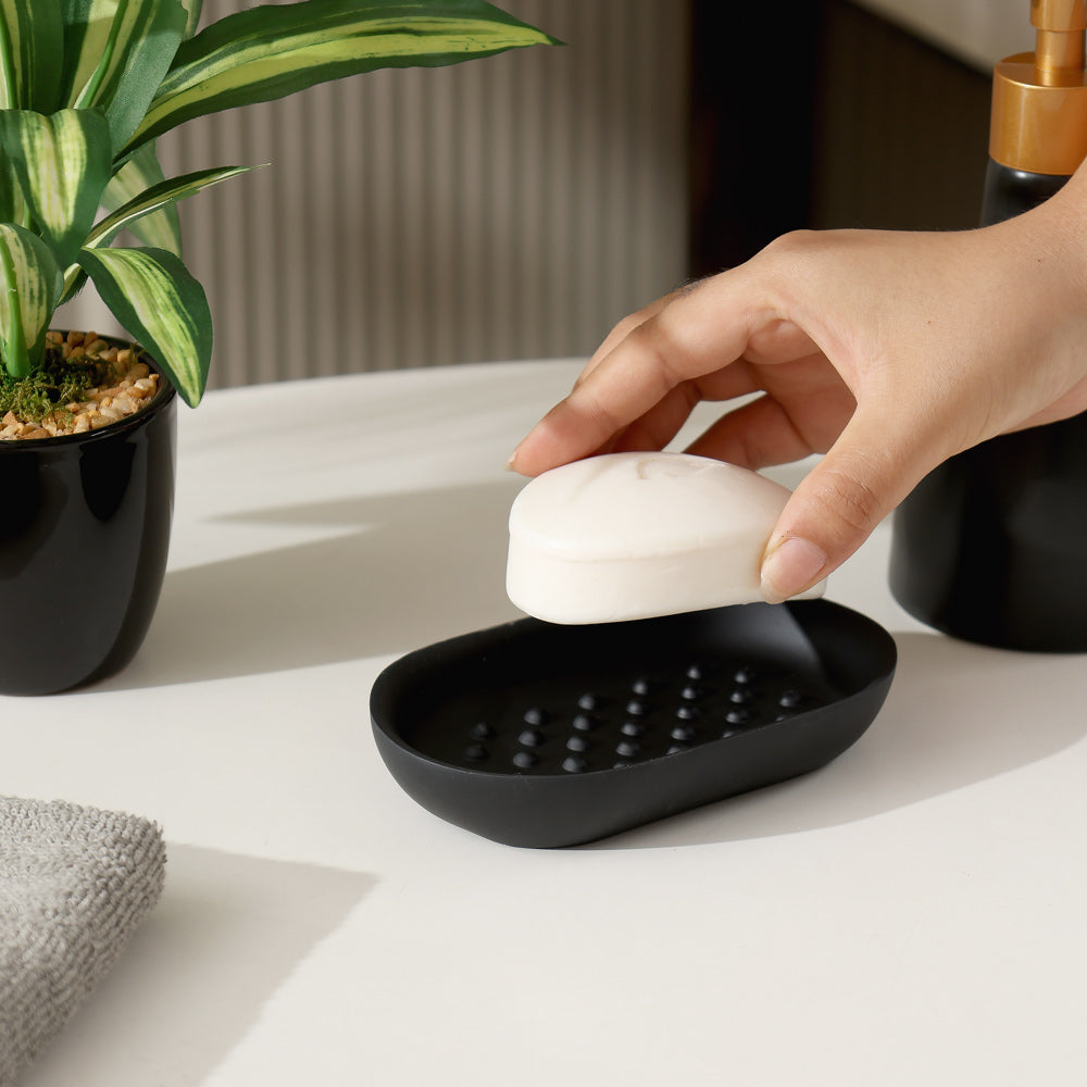 Junip Oval Soap Dish - Black