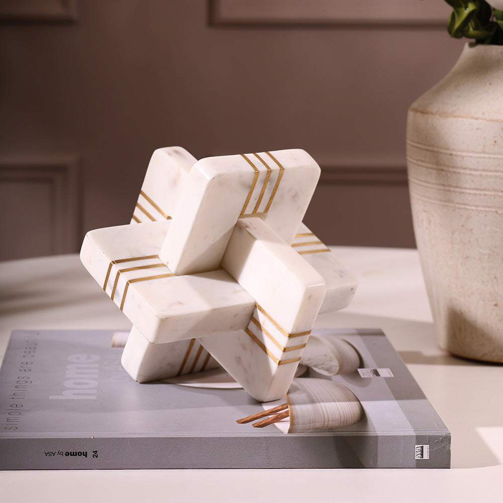 Solomon Knot Marble Accent - White Gold