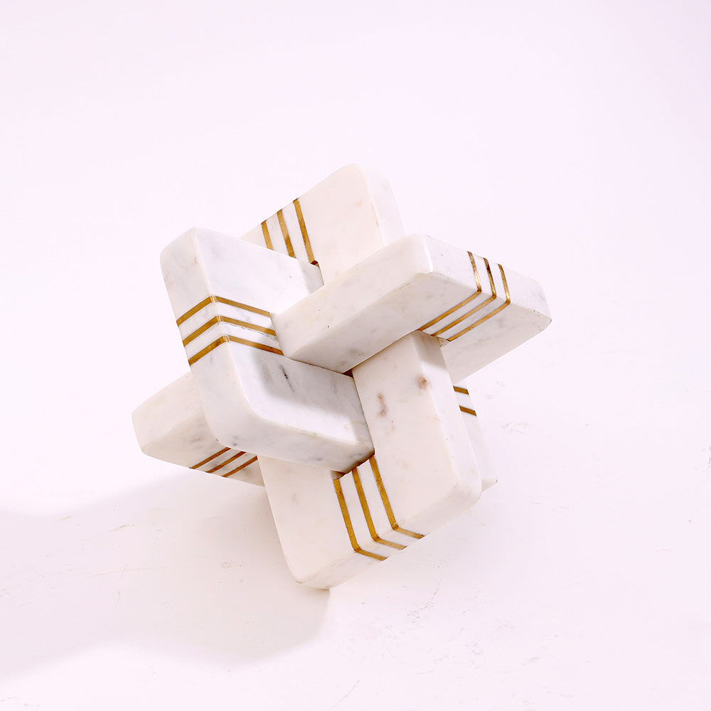 Solomon Knot Marble Accent - White Gold