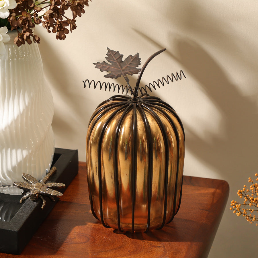 Kabo Glass Sculpture Medium - Gold Black