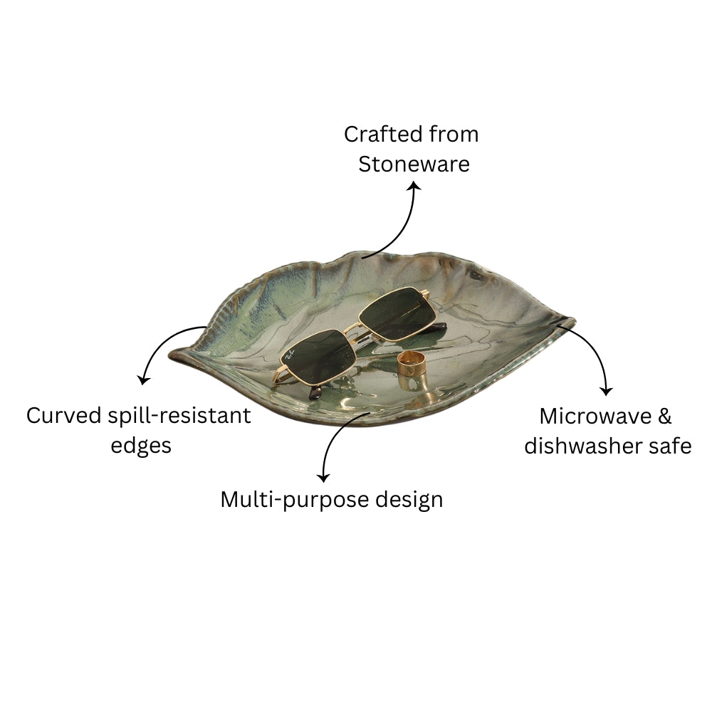 Kaduk Leaf Serving Plate - Jade