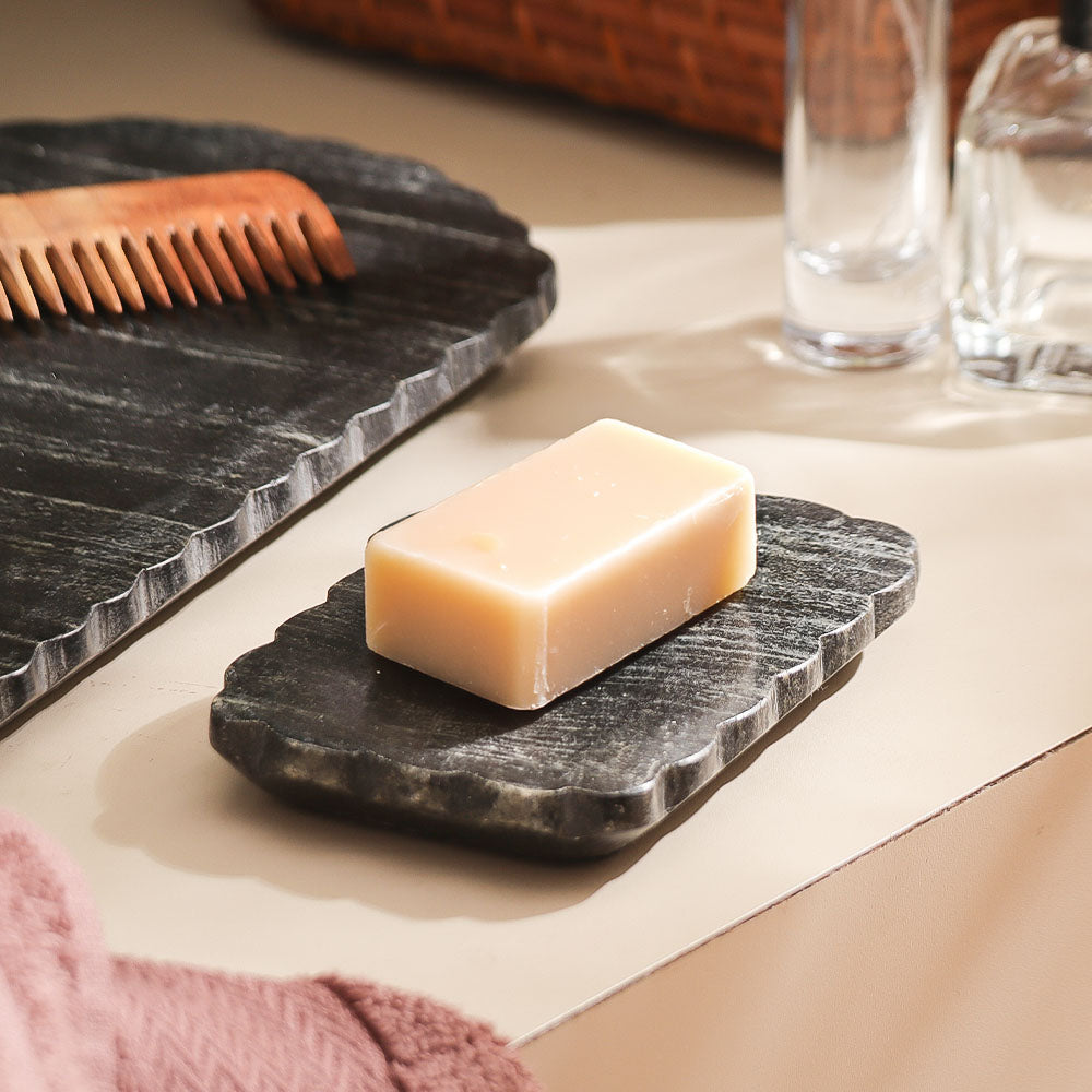 Kera Marble Soap Dish - Cloudy Black