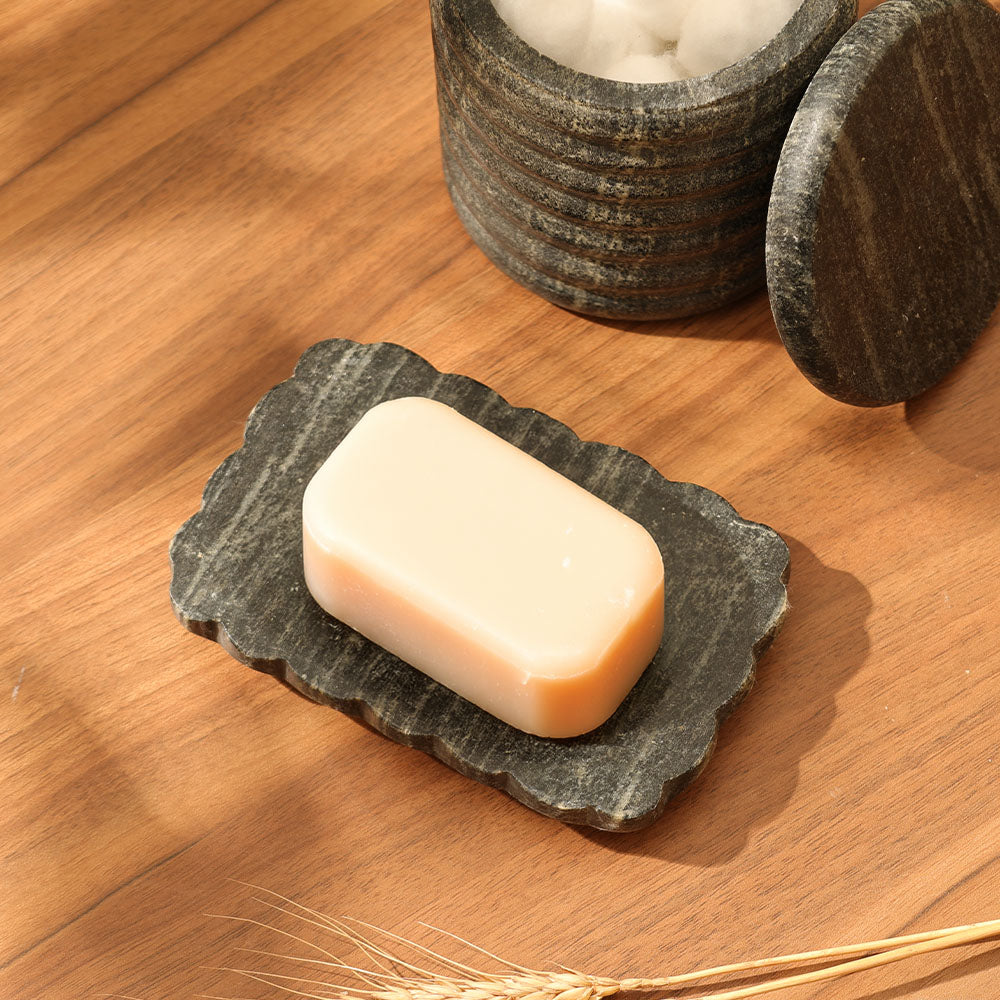Kera Marble Soap Dish - Cloudy Black