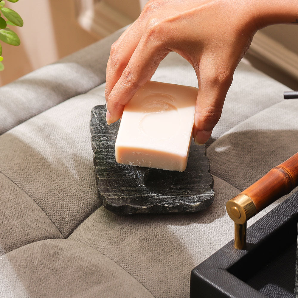Kera Marble Soap Dish - Cloudy Black