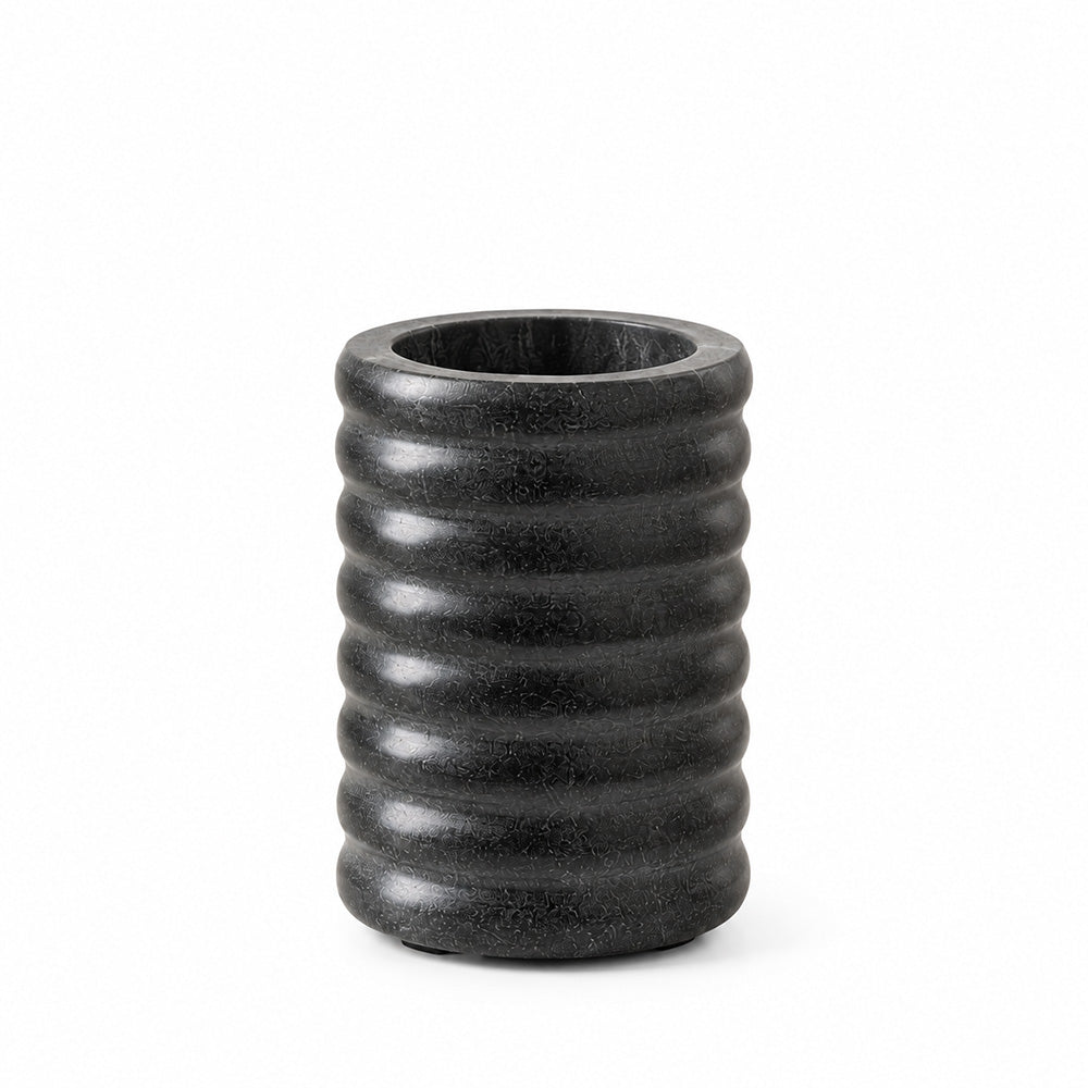 Kera Marble Toothbrush Tumbler - Cloudy Black