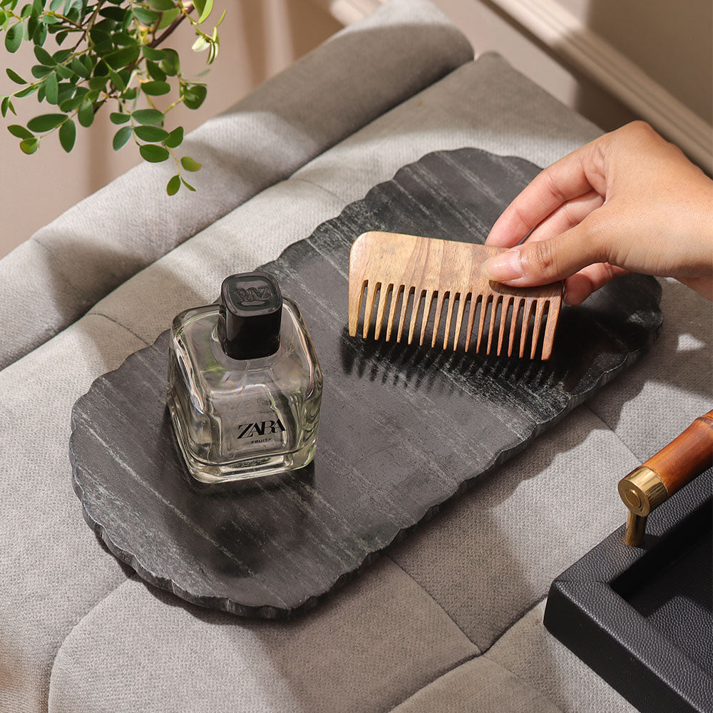 Kera Marble Valet Tray - Cloudy Black