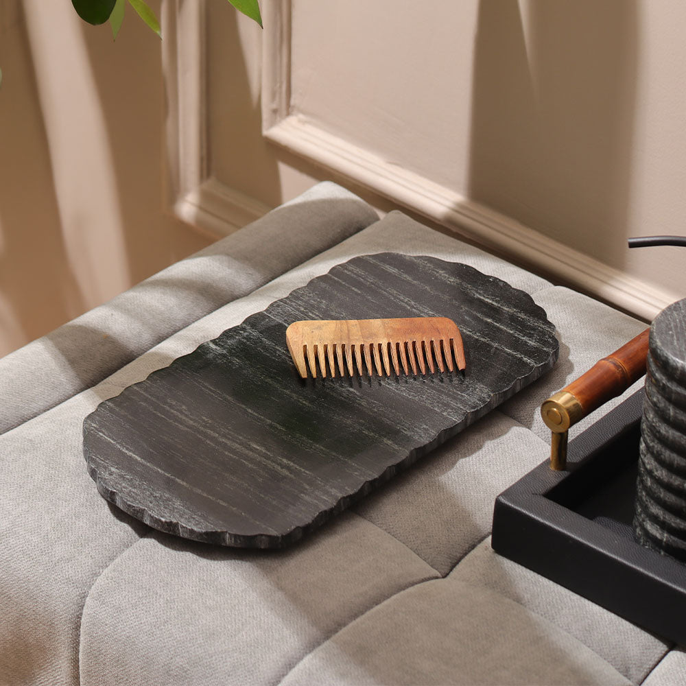 Kera Marble Valet Tray - Cloudy Black