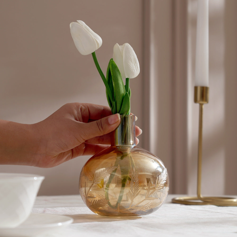 Kline Glass Vase Small - Tinted Gold