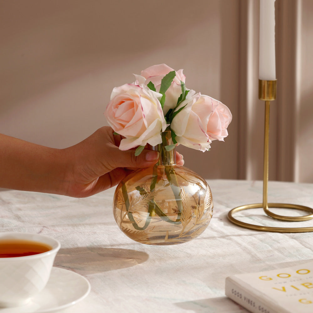 Kline Glass Vase Small - Tinted Gold