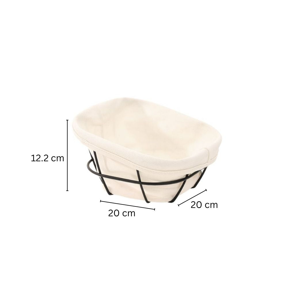 Kile Bread Basket with Lining Small - Black