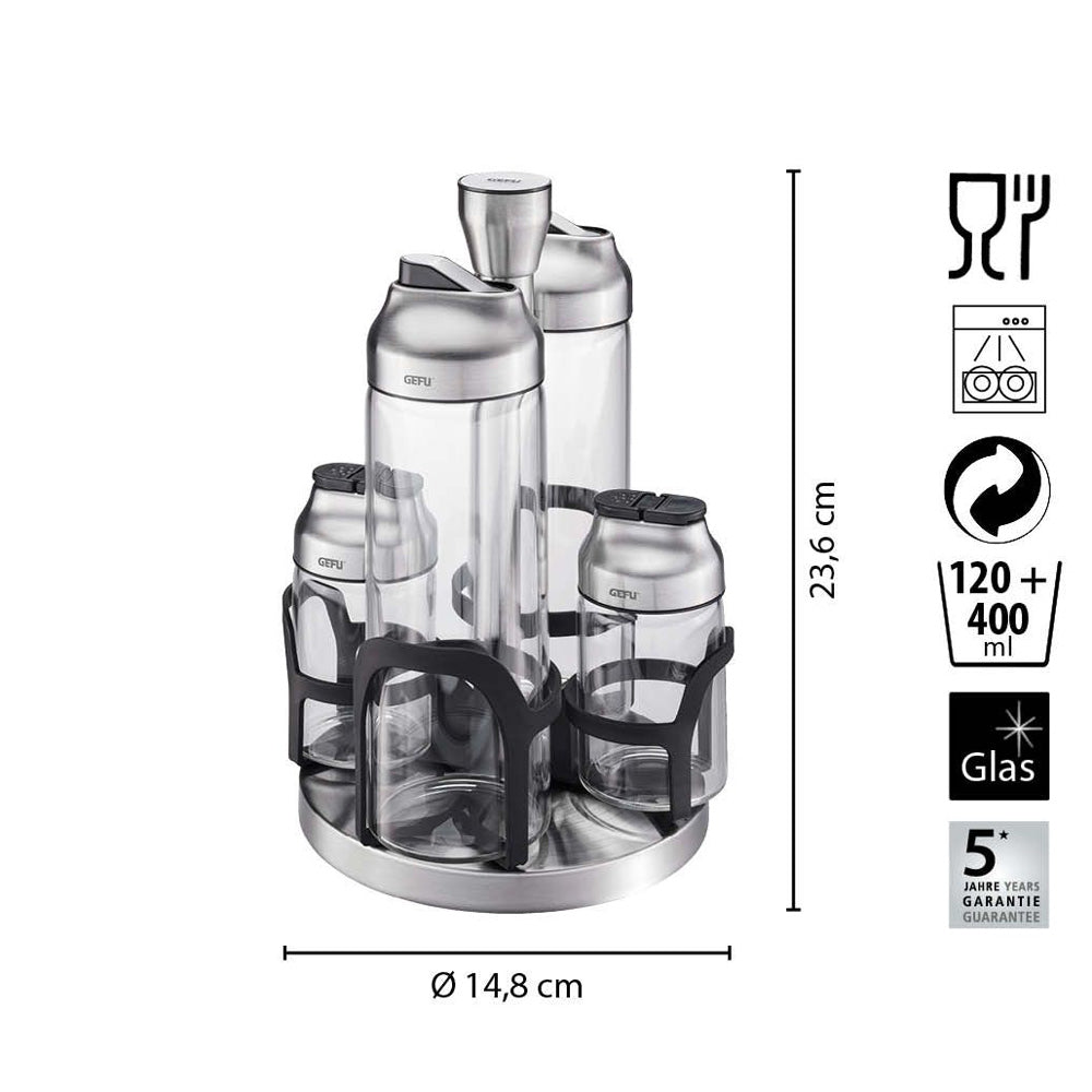 Kippo Oil Vinegar & Spice Cruet Stand