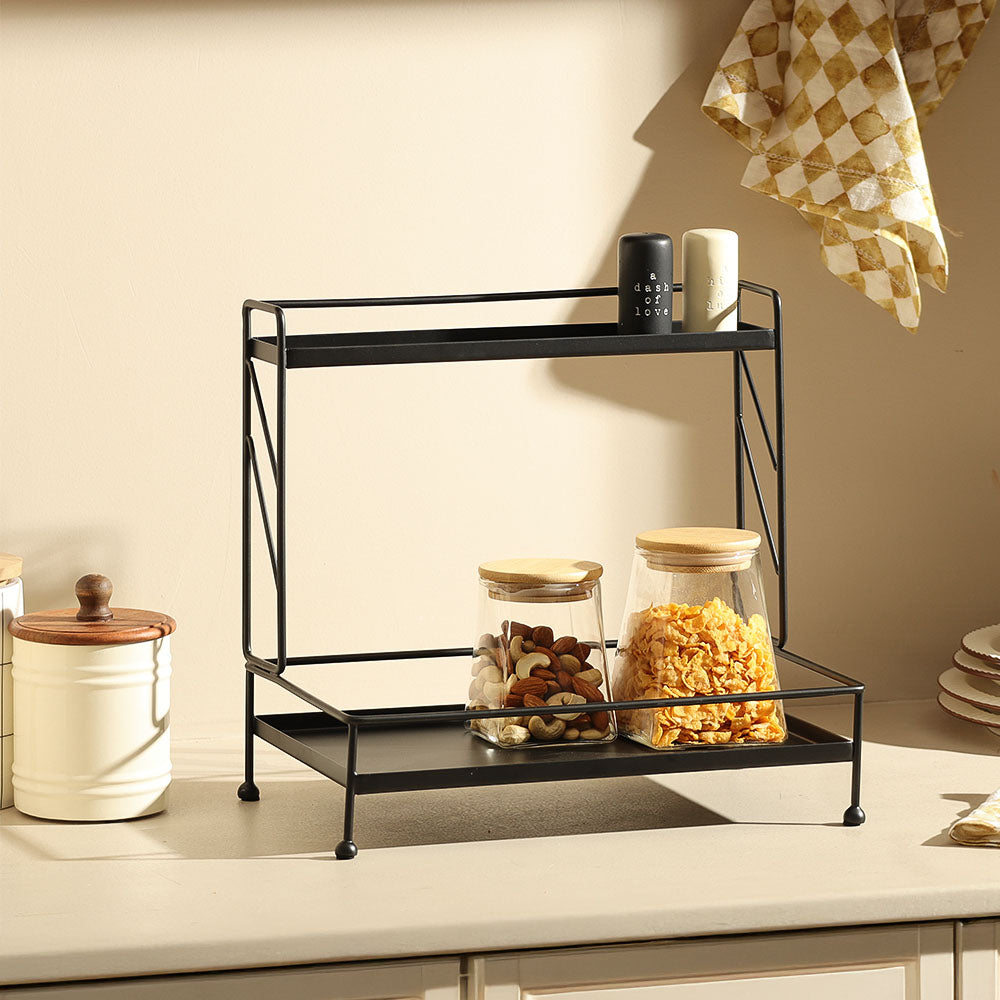 Kirin 2-Tier Metal Shelf - Black