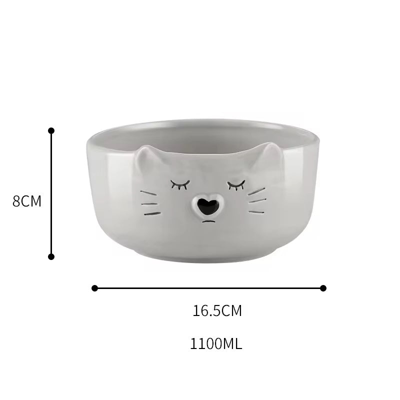 Kitty Ceramic Medium Bowl - Grey