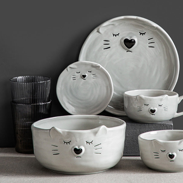 Kitty Ceramic Mini Plate - Grey