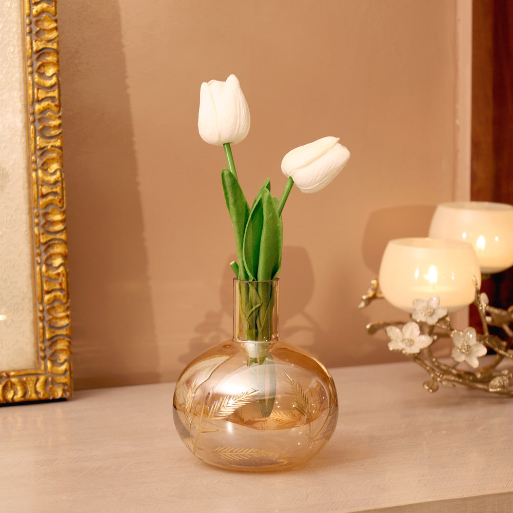 Kline Glass Vase Small - Tinted Gold