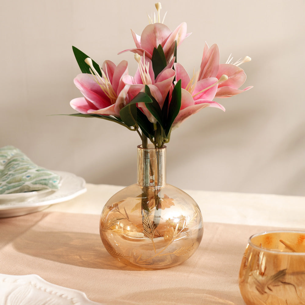 Kline Glass Vase Small - Tinted Gold