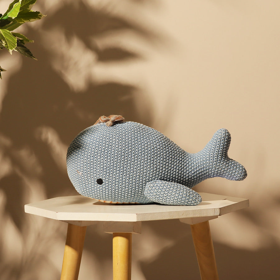 Knitted Soft Toy - Blue Whale