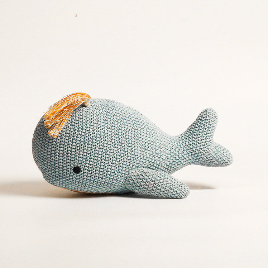 Knitted Soft Toy - Blue Whale