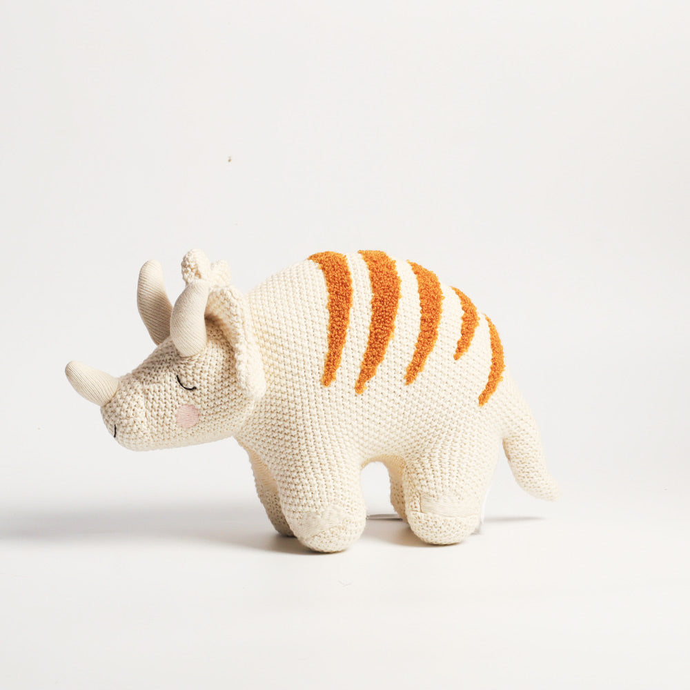 Knitted Soft Toy - Ivory Rhino