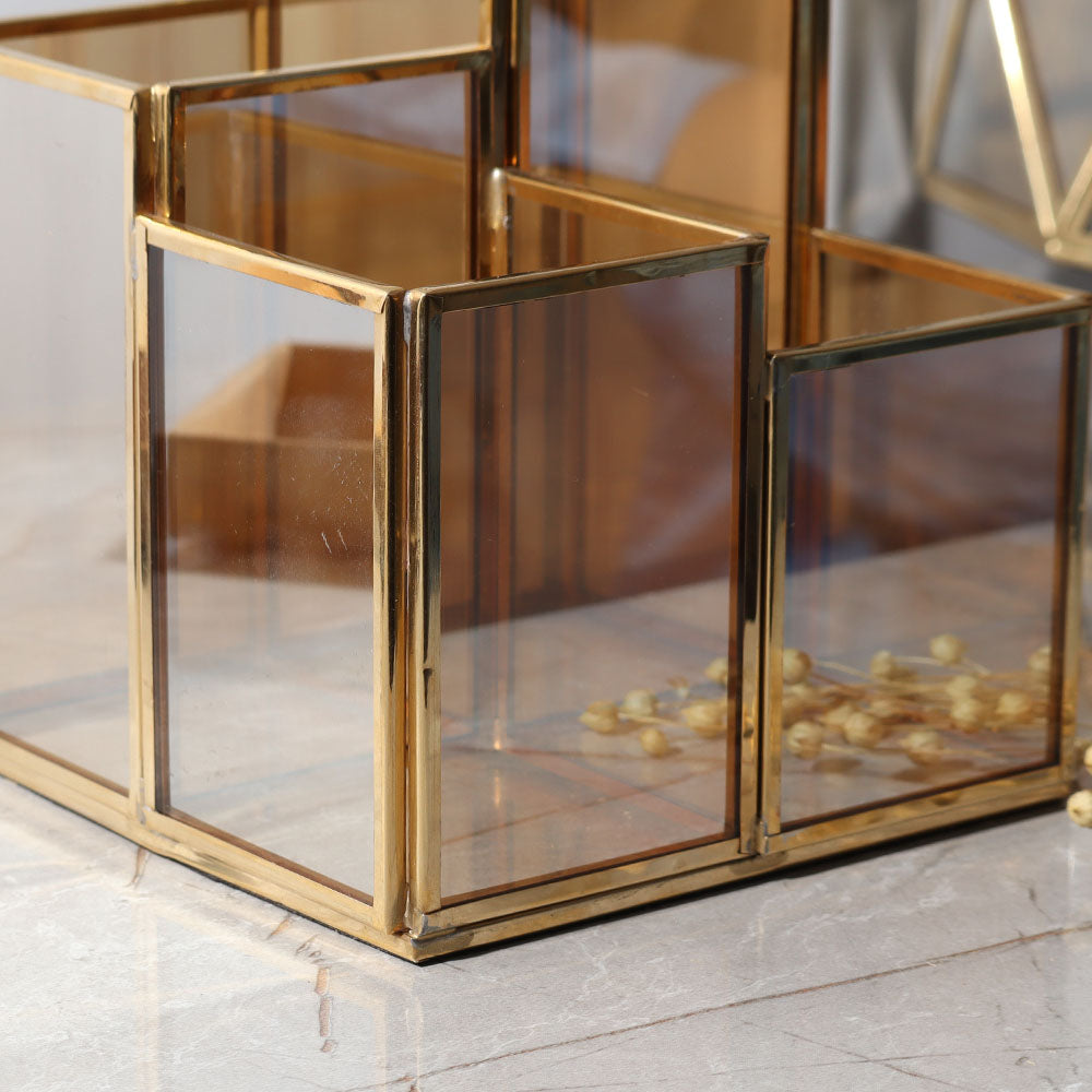 Kona Glass Tiered Organiser - Gold