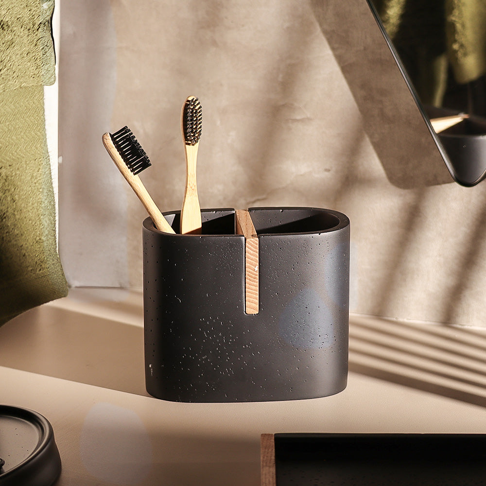 Kyoto Toothbrush Holder - Black Natural