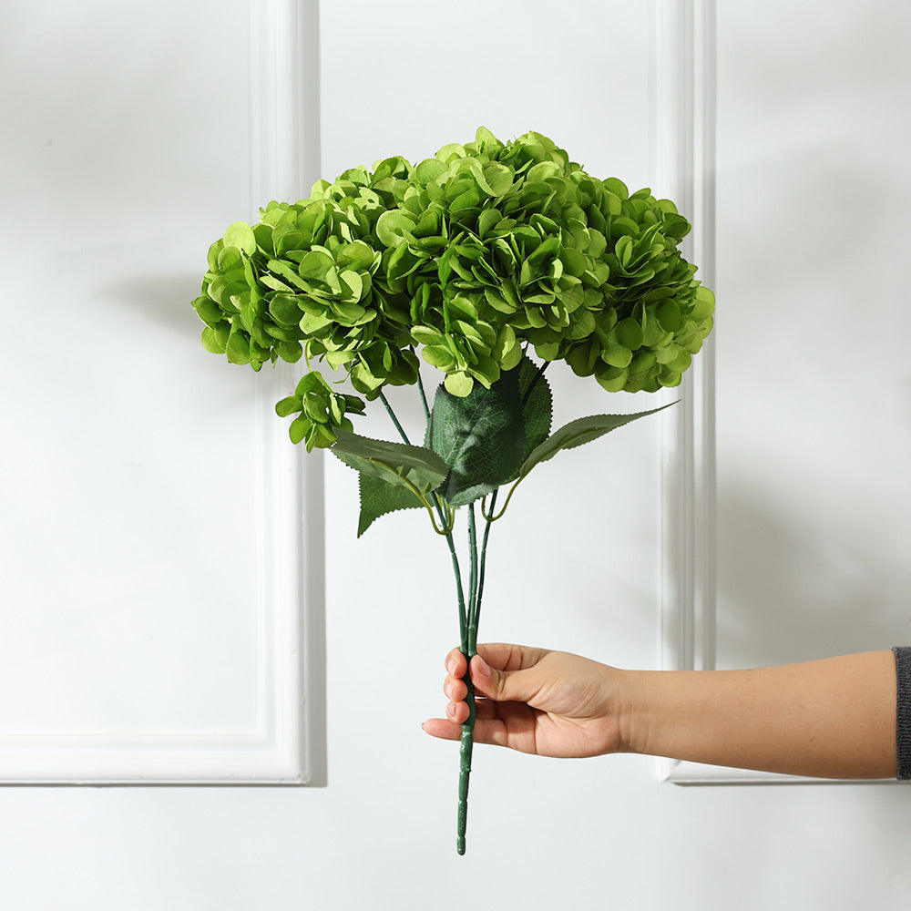 Lacecap Hydrangeas Faux Stem - Emerald