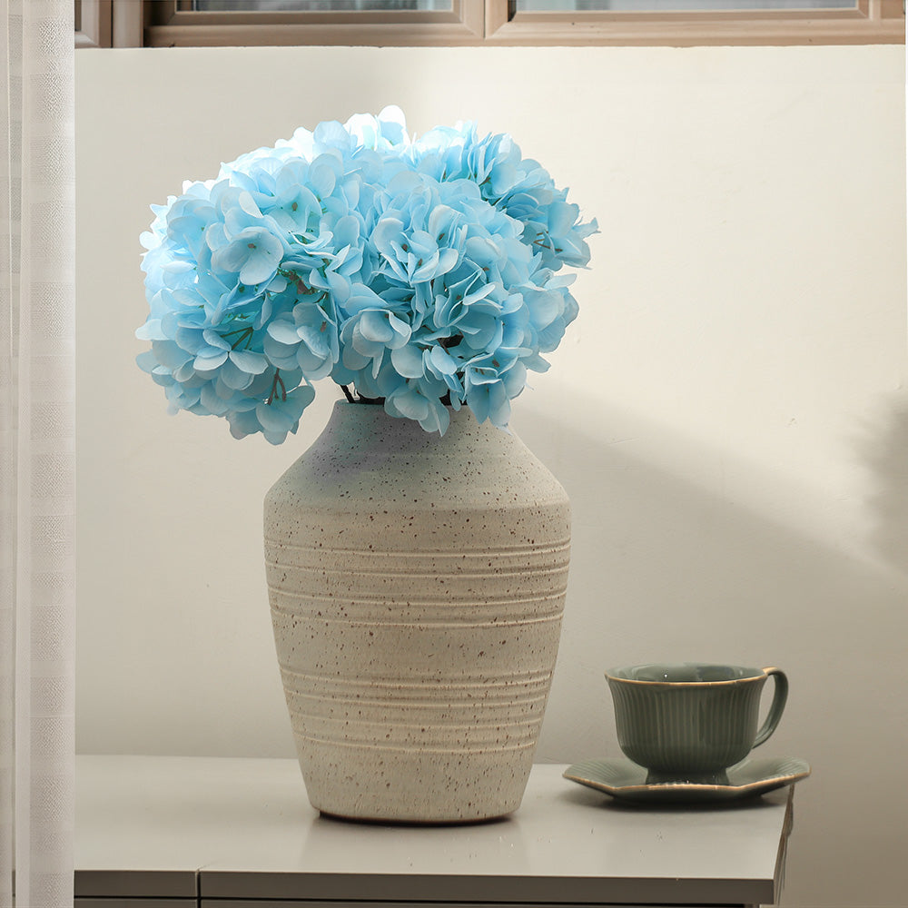 Lacecap Hydrangeas Faux Stem - Sky Blue